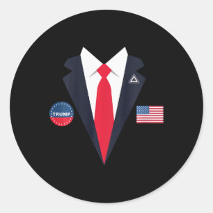 Kids Funny Trump Halloween Costume Usa President K Classic Round Sticker