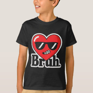 Kids Funny Valentine Bruh Cool Heart Boys T-Shirt