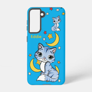 Kids Galaxy Phone Case – Cats, Stars & Moon