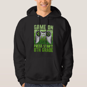 Kids Game On 8th Grade  Video Gamer Boy Back To Sc Hoodie