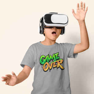 Kids Game Over Funny Gamer – Graffiti Drip Design T-Shirt