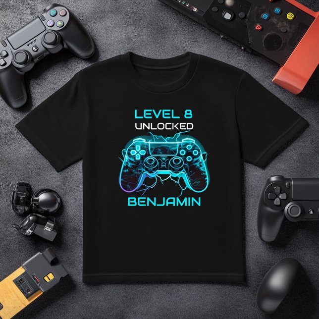Kids Gamer Level Up Birthday Video Game T-Shirt (Creator Uploaded)