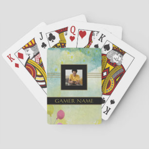 Kids Gamer Party Name & Photo Dream Clouds Playing Cards
