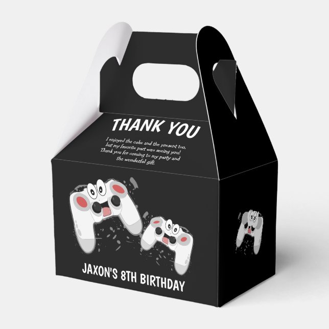 Kids Gaming Thank You Birthday Party Favour Box (Front Side)