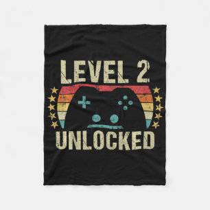 Kids Gaming Vintage 2nd Birthday Gift 2 Year Old B Fleece Blanket