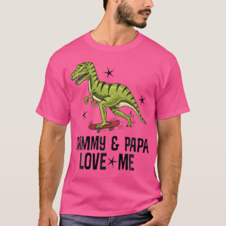 Kids Gammy And Papa Love Me Grandson Dinosaur T-Shirt