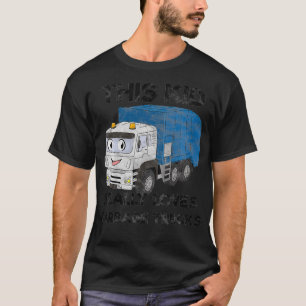 Kids Garbage Smiling Truck Boy Love Recycling Day  T-Shirt