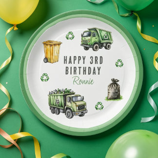 Kids Garbage Themed Birthday Party Paper Plate