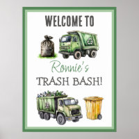Kids Garbage Themed Birthday Party Welcome