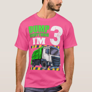 Kids Garbage Truck 3rd Birthday Boy 3 Year Old Thr T-Shirt