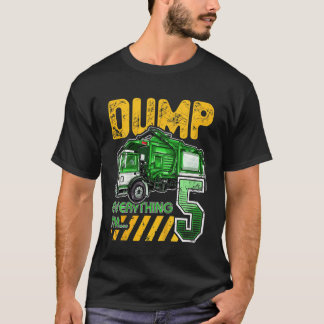 Kids Garbage Truck 5th Birthday 5 Years Old Birthd T-Shirt