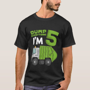Kids Garbage Truck 5th Birthday Boy Shirt Trash Tr