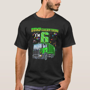 Kids Garbage Truck 6Th Birthday Boys 6 Year Old Fi T-Shirt