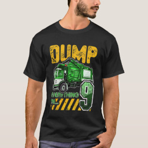 Kids Garbage Truck 9th Birthday 9 Years Old Birthd T-Shirt