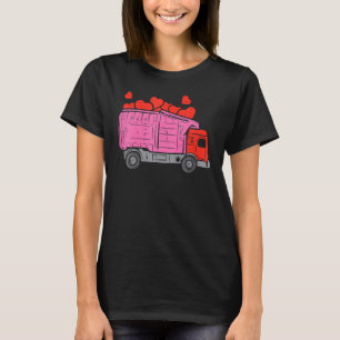 Kids Garbage Truck Hearts Toddler Boys Valentines  T-Shirt