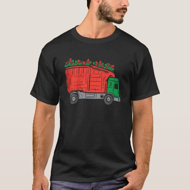 Kids Garbage Truck Xmas Toddler Boys Christmas Kid T-Shirt (Front)