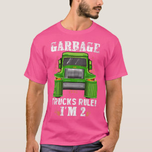 Kids Garbage Trucks Rule I'm 2 Years Old Garbage T T-Shirt