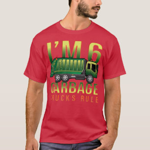 Kids Garbage Trucks Rule I'm 6 Years Old Garbage T T-Shirt