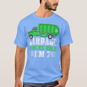 Kids Garbage Trucks Rule I'm 7 Years Old Garbage T T-Shirt