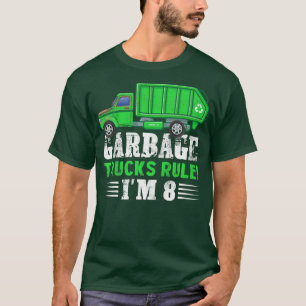 Kids Garbage Trucks Rule I'm 8 Years Old Garbage T T-Shirt