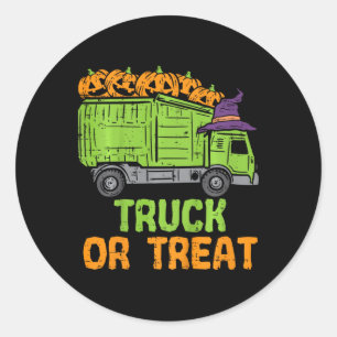 Kids Garge Truck Pumpkins Toddler Classic Round Sticker