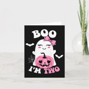 Kids Ghost Boo I'm Two Yr 2nd Birthday Kids Hallow Card