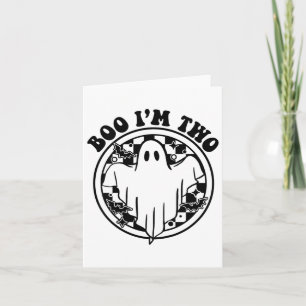 Kids Ghost Boo I'm Two Yr 2nd Birthday Kids Hallow Card
