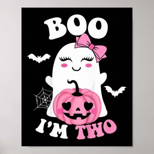 Kids Ghost Boo I'm Two Yr 2nd Birthday Kids Hallow Poster (Front)