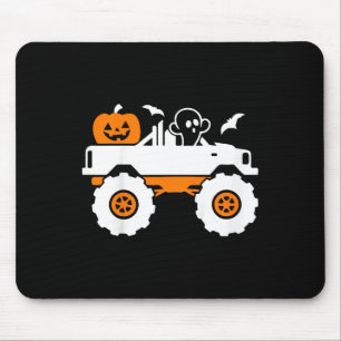 Kids Ghost Pumpkin Riding Monster Truck Lazy Hallo Mouse Mat