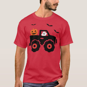 Kids Ghosy Spooky Truck Pumpkin Candy Toddler Boys T-Shirt