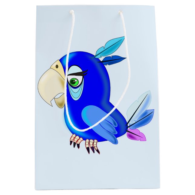 Kids Gift Bag with Blue Parrot (Front)