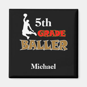 Kids Gift School Basketball Grade Level Magnet