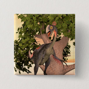 Kids Gigantoraptor Dinosaur Adventure Art 15 Cm Square Badge