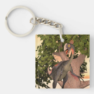 Kids Gigantoraptor Dinosaur Adventure Art Key Ring