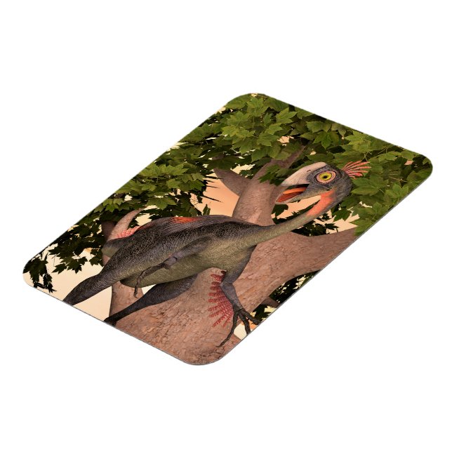Kids Gigantoraptor Dinosaur Adventure Art Magnet (Left Side)