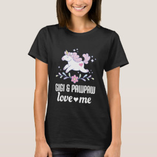 Kids Gigi and Pawpaw Love Me Grandchild Unicorn T-Shirt
