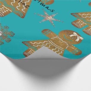 Kids Gingerbread Girly Monogram or Message Wrapping Paper