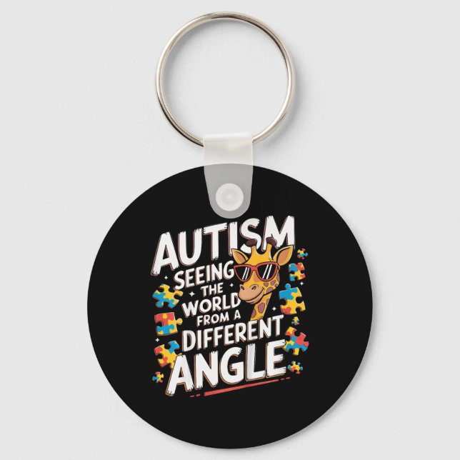 Kids Giraffe Autism Seeing World Different Angle A Key Ring (Front)
