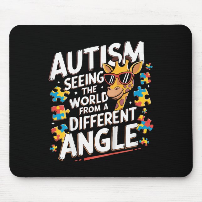 Kids Giraffe Autism Seeing World Different Angle A Mouse Mat (Front)