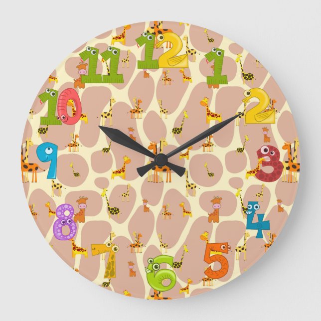 Kids Giraffe Wall Clock (Front)