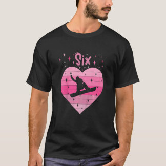 Kids Girl daughter snowboarding ski vacation 6th b T-Shirt