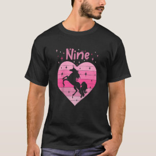 Kids Girl daughter unicorn heart princess 9th birt T-Shirt