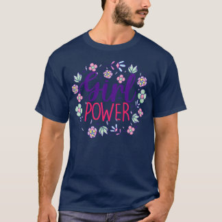 Kids Girl Power Floral Feminist Baby Girl Feminism T-Shirt