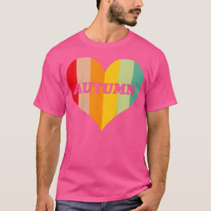 Kids Girls Autumn Retro Vintage Heart Name T-Shirt