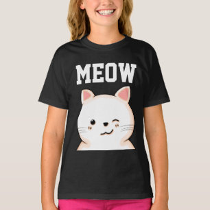 KIDS GIRLS CAT MEOW T-Shirts tees