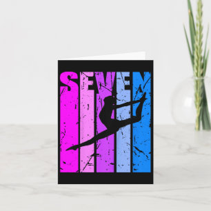 Kids Girls Gymnastics 7th Birthday Dance Dancing G Card