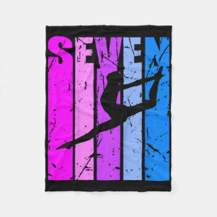 Kids Girls Gymnastics 7th Birthday Dance Dancing G Fleece Blanket