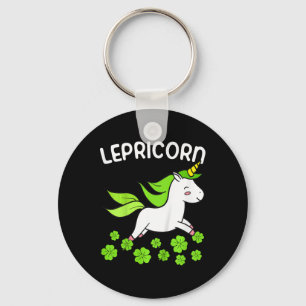 Kids Girls Happy St Patricks Day Unicorn Lepricorn Key Ring