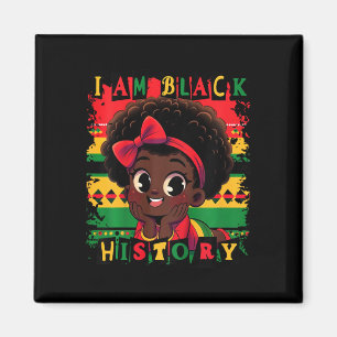 Kids Girls I Am Black History Magnet