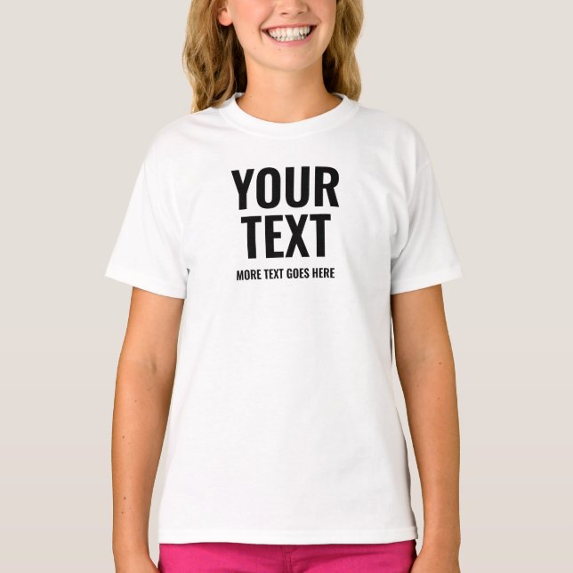 Kids Girls Modern Trendy Best Big Large Font White T-Shirt (Front)